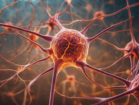 Neurons Brain Cell Medical Background - generated by aiの素材