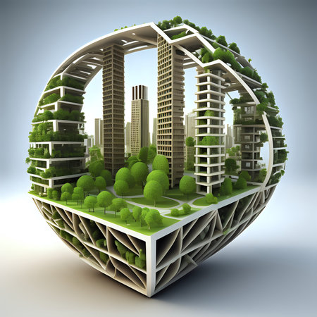 Sustainable urban development - generated by aiの素材