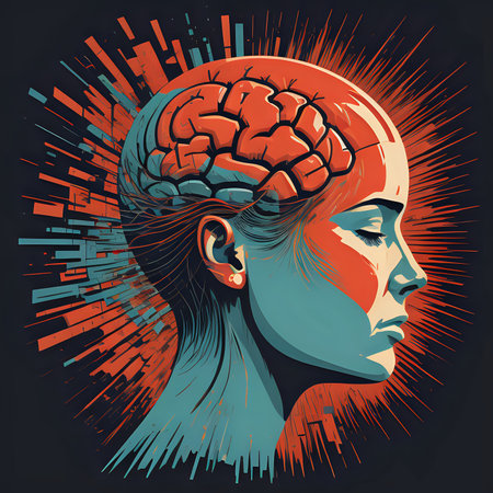 Brain damage Woman loses part head falling apart pixels Concept psychological health decreased functions mind - generated by aiの素材