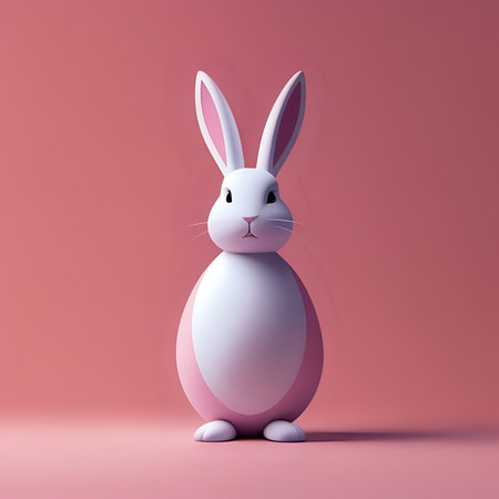 Contemporary interpretations of the Easter bunny, showcasing sleek lines, vibrant colors, and minimalist aesthetics to appeal to a modern audience - generated by aiの素材