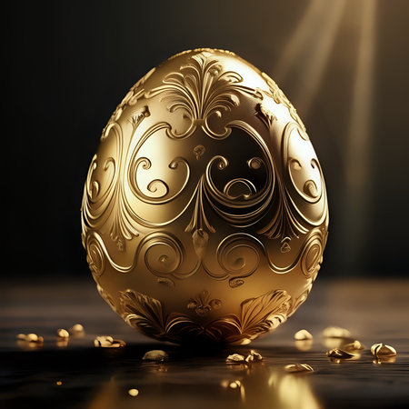 luxury golden egg, easter - generated by aiの素材