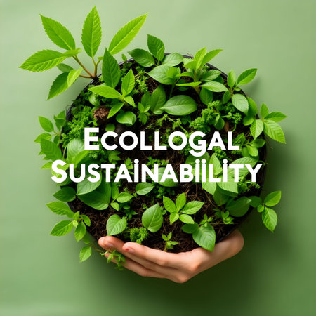 Eco-friendly lifestyle concept. Green sprouts in human handsの素材