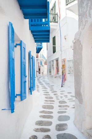 Greek alley in the Cycladic islandの写真素材
