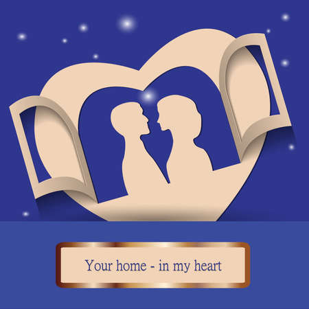 valentine day. he and she in symbol.のイラスト素材