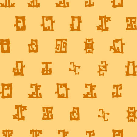 Abstract geometric seamless pattern with brown shapesのイラスト素材