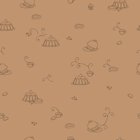 Any kinds of delicious food seamless patternのイラスト素材