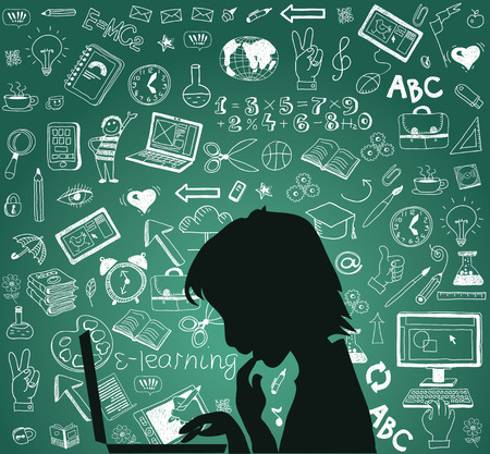 Back to school - doodle set, concept background education. のイラスト素材