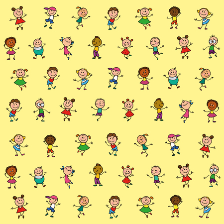 drawing of children for backgroundのイラスト素材