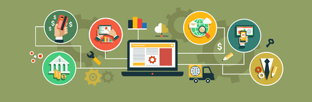 Flat vector illustration infographics background Finance and Banking.のイラスト素材