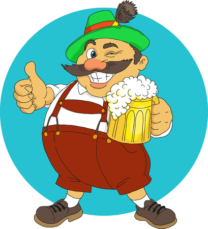 Bavarian with beerのイラスト素材