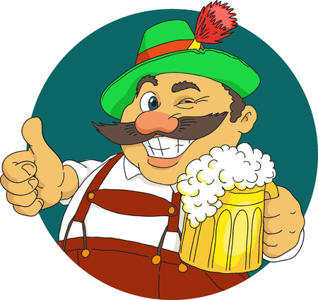 Bavarian with beerのイラスト素材