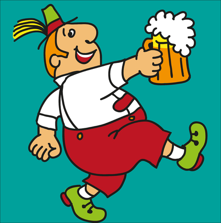 Bavarian with beerのイラスト素材