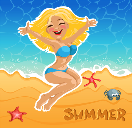 Beach sand and sea Background.のイラスト素材