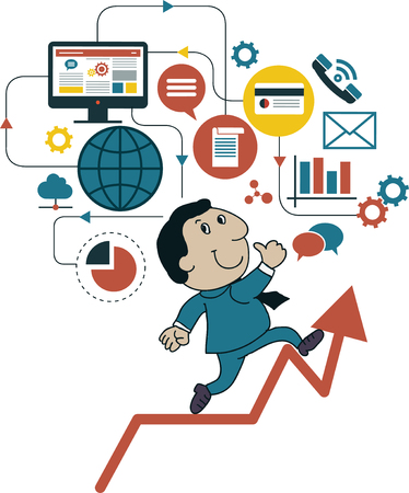 Elements a icons Finance make in businessman concept.Growth in business.のイラスト素材