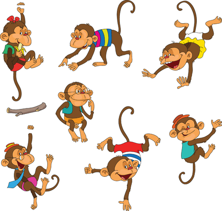 Funky Monkey clothing.  Isolated objects.のイラスト素材