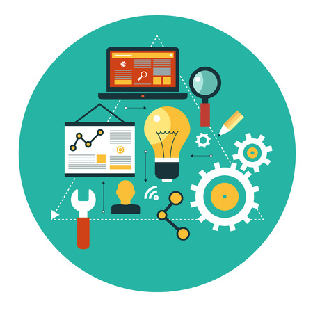 infographics background seo optimization. SEO concept. Set iconsのイラスト素材