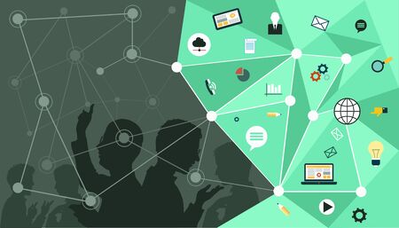 Vector. Modern backgrounds. Mind Map Team - Illustrationのイラスト素材