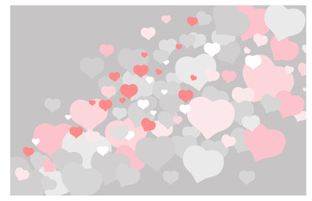 Delicate vector background with flying hearts. Valentine's Day holiday concept.のイラスト素材
