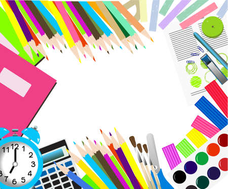 school objectsのイラスト素材