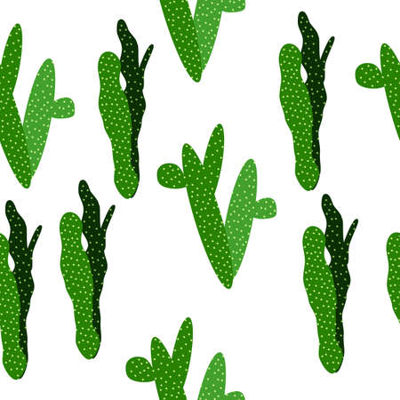 Collection of cactus pattern on a white backgroundのイラスト素材