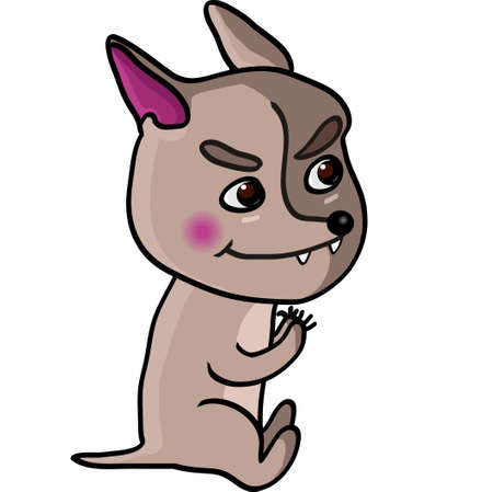 Sly brown dog on white background Vector illustration.のイラスト素材