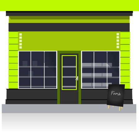 European market shop on white backgroundのイラスト素材