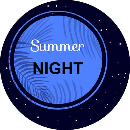 Blue circle summer nightのイラスト素材