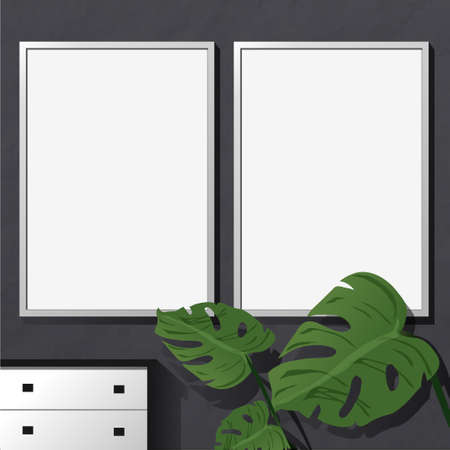 White sheet in a frame for textのイラスト素材