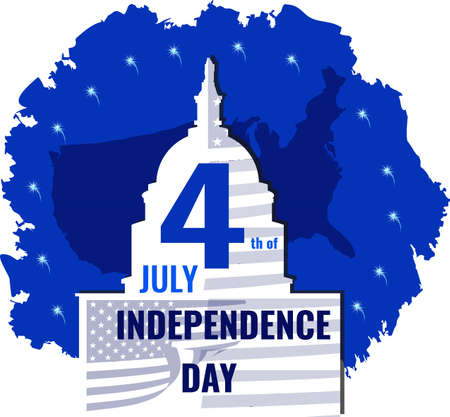 independence day card United States July 4のイラスト素材