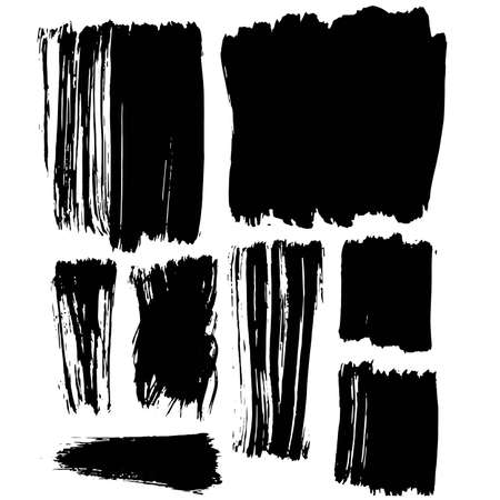 set of black grunge stripes.のイラスト素材