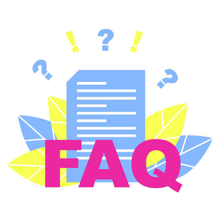 Concept of a list of frequently asked questions. Decorative flat illustration.のイラスト素材