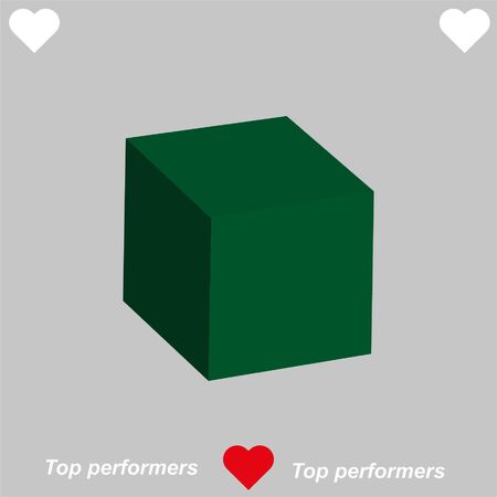 Green cube illustrationのイラスト素材