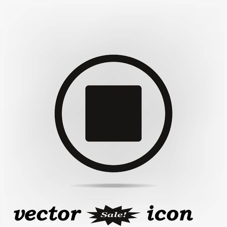 Stop icon, black vector illustration