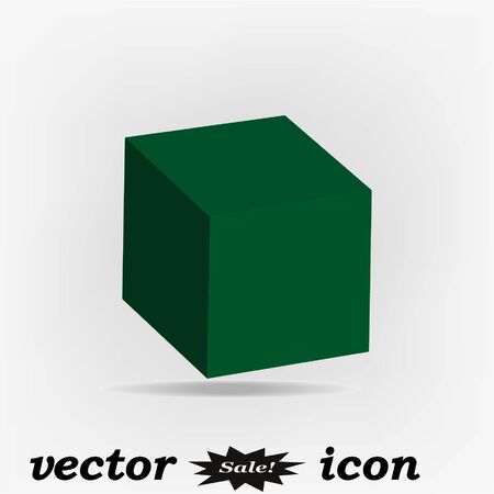 Green cube, vector illustrationのイラスト素材