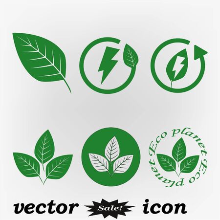 Green Eco set, vector illustrationのイラスト素材