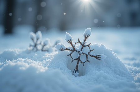 Snow texture close up, winter macro shot of snowdrift.の素材