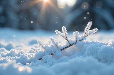 Snow texture close up, winter macro shot of snowdrift.の素材