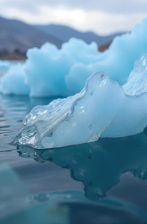 Ice texture close up, winter macro shot of snowdrift.の素材
