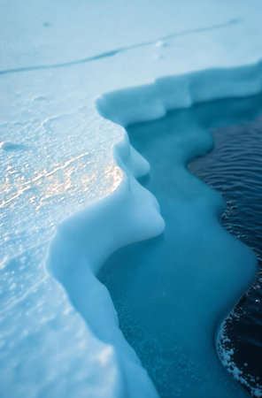 Ice texture close up, winter macro shot of snowdrift.の素材