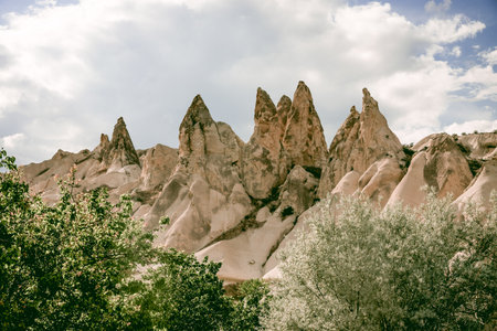 Baglidere White Love Valley in Cappadocia, Turkey, landscape of mountainsの写真素材