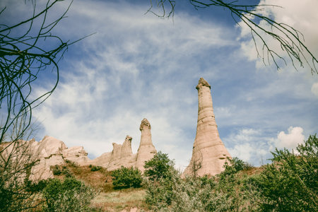 Baglidere White Love Valley in Cappadocia, Turkey, landscape of mountainsの写真素材