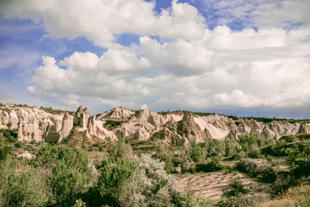 Baglidere White Love Valley in Cappadocia, Turkey, landscape of mountainsの写真素材