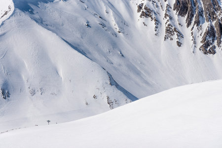 Gudauri Ski Resort, Georgia, Snowy Winter Mountain Landscapeの写真素材