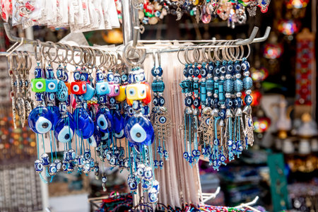 Shop with accessories in the old market in the city of Mostar in Bosnia and Herzegovinaの写真素材