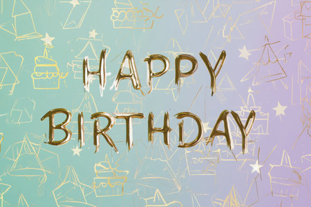 AI Generative Color Holiday Card Happy Birthday Greetings celebration partyの素材