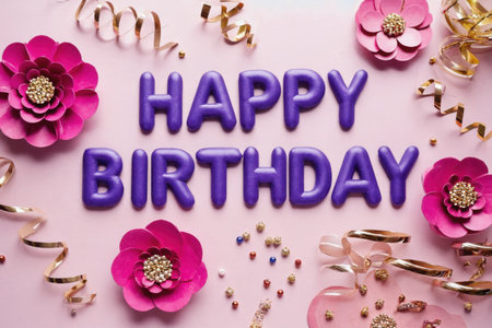 AI Generative Color Holiday Card Happy Birthday Greetings celebration partyの素材