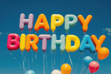 AI Generative Color Holiday Card Happy Birthday Greetings celebration partyの素材