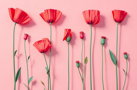 AI Generative Pattern Lovely beautiful Flower blossom on Pink Backgroundの素材