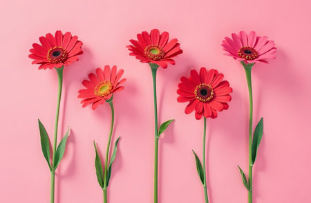 AI Generative Pattern Lovely beautiful Flower blossom on Pink Backgroundの素材