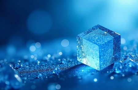 AI Generative Background Transparent Ice Shard, Moving, abstract textureの素材